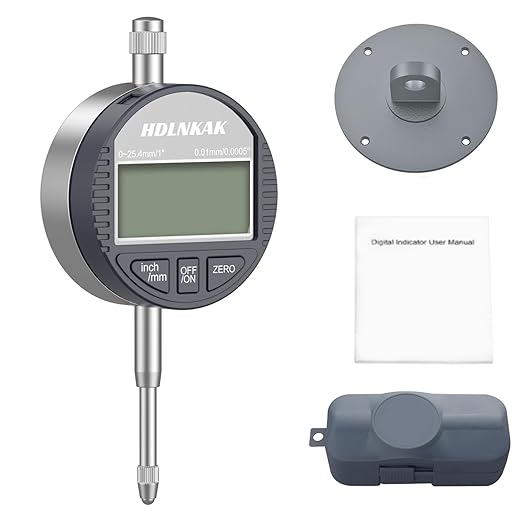 HDLNKAK Electronic Digital Dial Indicator Gauge Inch/Metric Conversion 0-1 - Image 8