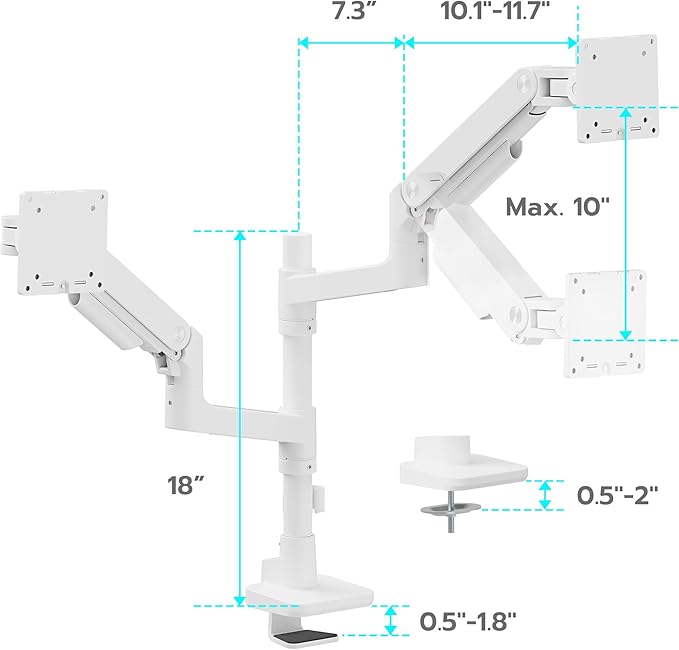 ARES WING Dual Monitor Arm Desk Mount - Image 9