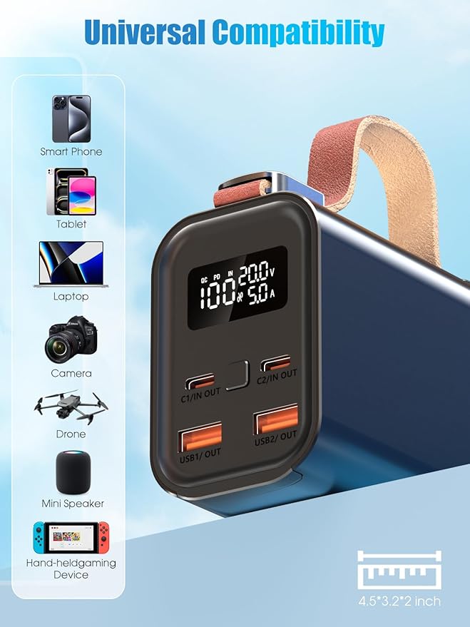 Feidyns 140W Laptop Portable Charger Power Bank 50000mAh, Battery Pack PD 3.1 - Image 9