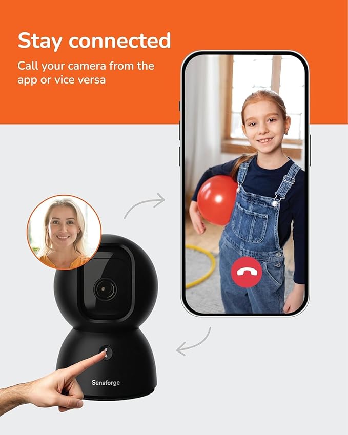 Sensforge 2.5K Indoor Pan-Tilt Dome Security Camera, AI Human & Pet Detection - Image 9