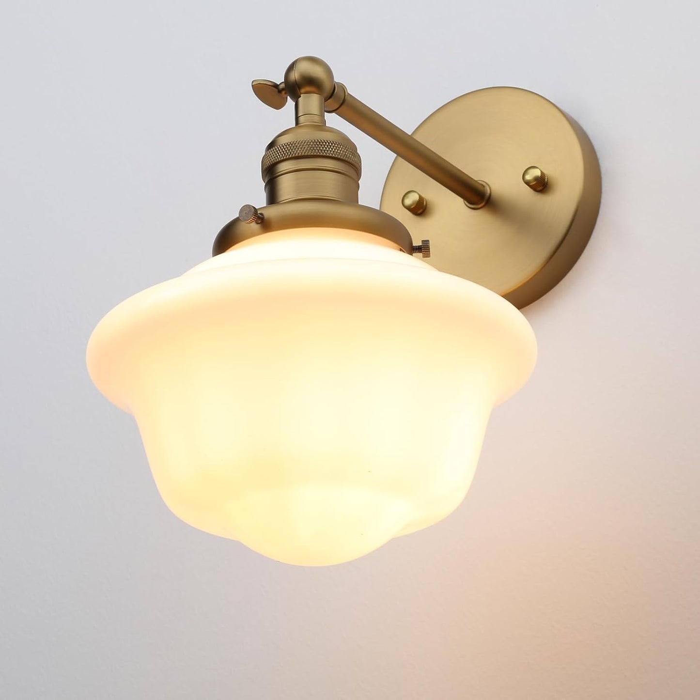 Modern Milk White Wall Sconce | Adjustable Bathroom Vanity Light Fixture, Home Decor Wall Lighting for Bedroom Living Room Hallway Lamp