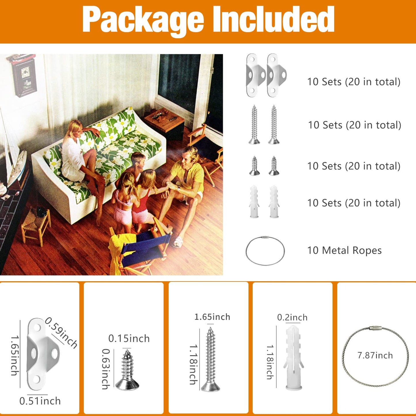 Ougourim Furniture Anchors (10 Packs) Anti Tip Furniture Anchors for Baby Proofing, Furniture Wall Anchor Earthquake Straps for Furniture Dresser Wall Safety Anchor Furniture Fasteners to Wall, White
