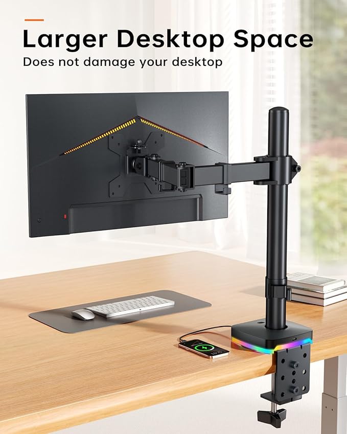 RGB Single Monitor Stand, Monitor Arm - Image 9