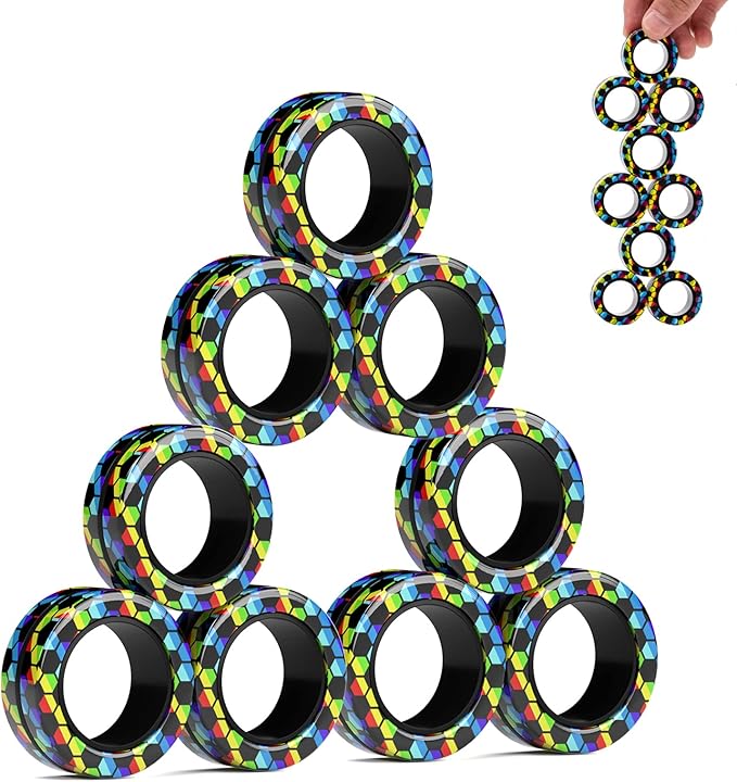Magnetic Rings Fidget Toys Pack, Idea ADHD Fidget Toys, Adult Fidget Spinner - Image 7