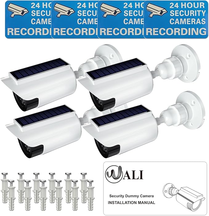 WALI Fake Dummy Camera, Solar Powered Fake Security Camera - Image 9