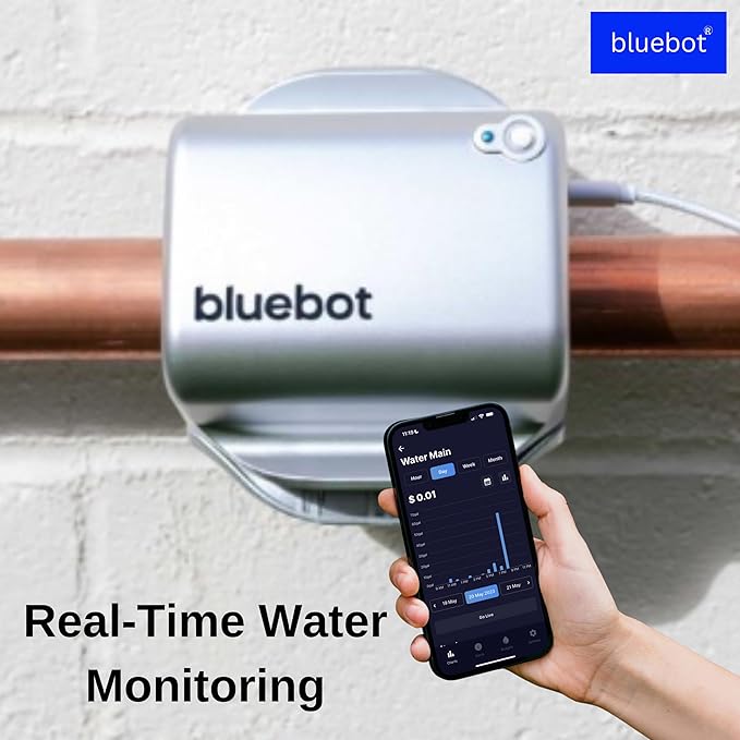 Bluebot WiFi Smart Water Flow Meter, Clamp-On Leak Detector - Image 8