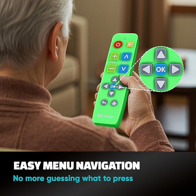EZclicker Plus Big Button Universal TV Remote Simple Easy to Use, Works - Image 8