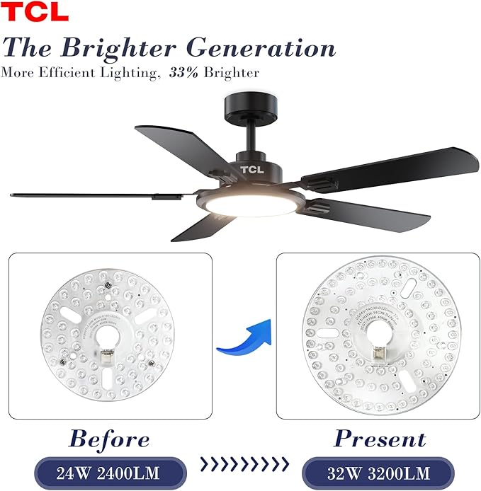 TCL Ceiling Fans with Lights, 52 Inch Ceiling Fan with Light and Remote Control - Image 9