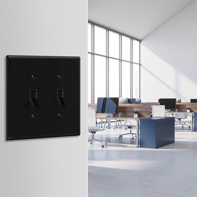 ENERLITES Double Light Wall, Toggle Switch Plate, 2-Gang Mid-Size 4.88" x 4.92" - Image 8