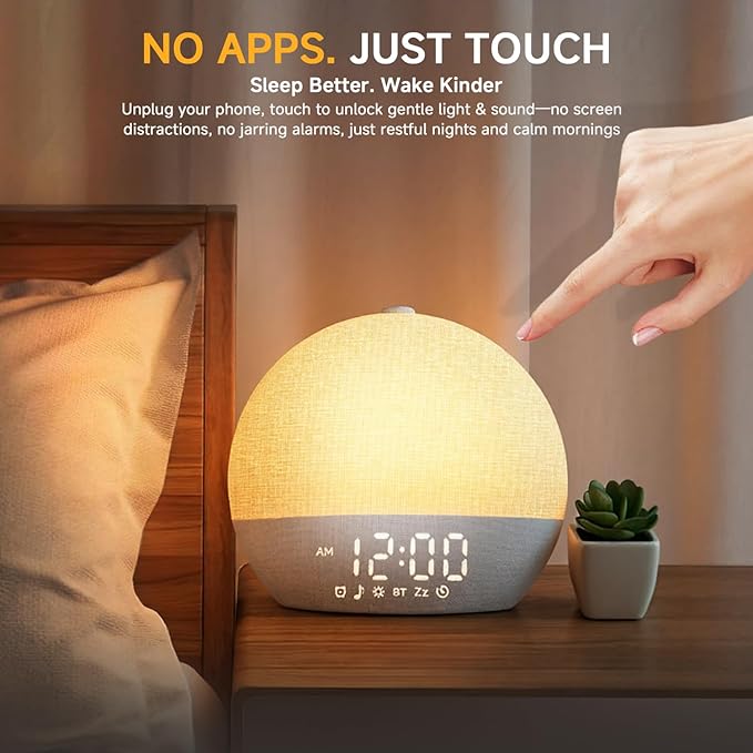 Geuuap Sunrise Alarm Clock White Noise Sound Machine - Image 8
