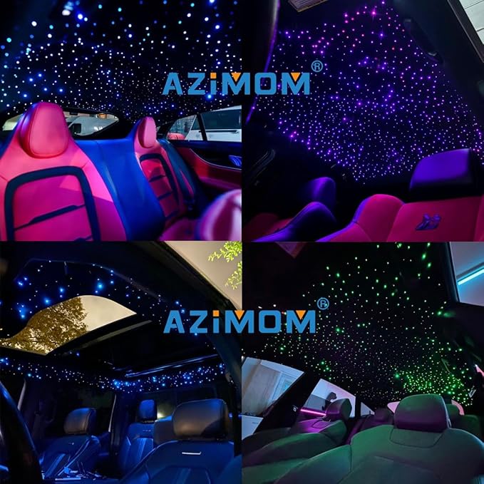 AZIMOM Car Use Bluetooth 6W RGBW LED Fiber Optic Lights Star Ceiling Light Kit - Image 7