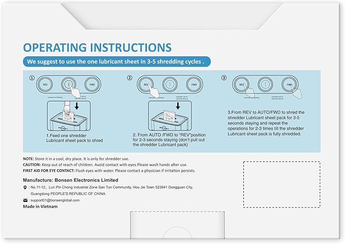 BONSEN Paper Shredder Sharpening & Lubricant Sheets-Pack of 50 - Image 5