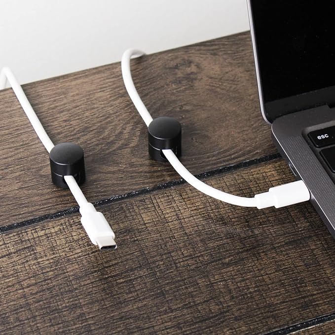 ICONIT Cable Anchors for Desk Organization Black | Premium Aluminum Cord - Image 9