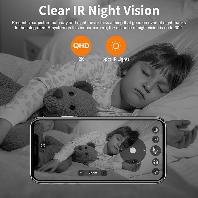 VSTARCAM 2K QHD Security Camera Indoor, Room Camera Baby Monitor 360° - Image 7