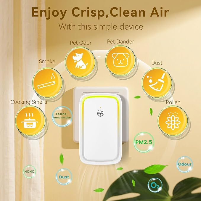 4Pack Air Ionizer for Home Negative Ion Air Purifier Plug In, Quiet Air - Image 8