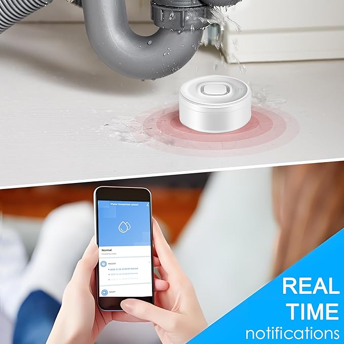 Wi-Fi Water Leak Detector: 100dB Water Sensor Alarm - Image 7