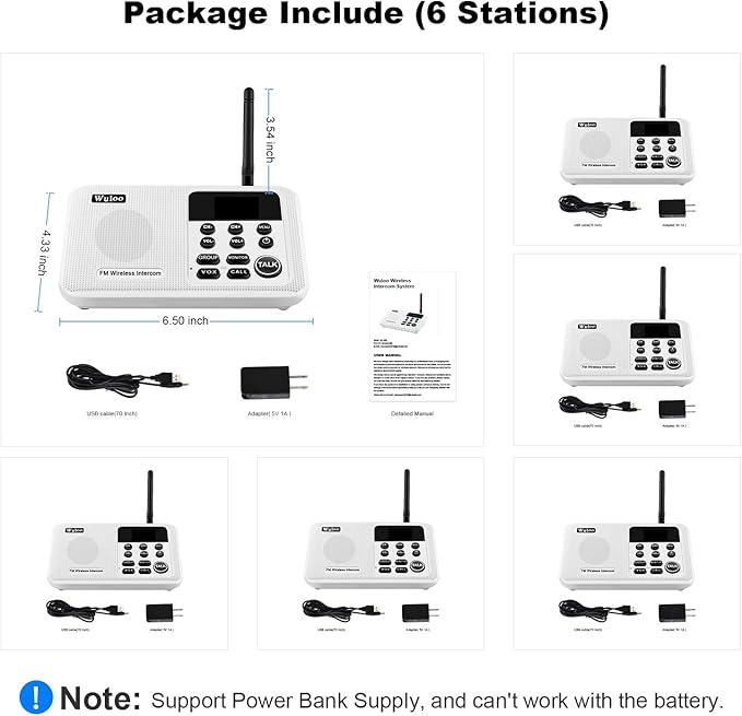 Wuloo Intercoms Wireless for Home 1 Mile Range 22 Channel 100 Digital Code - Image 7