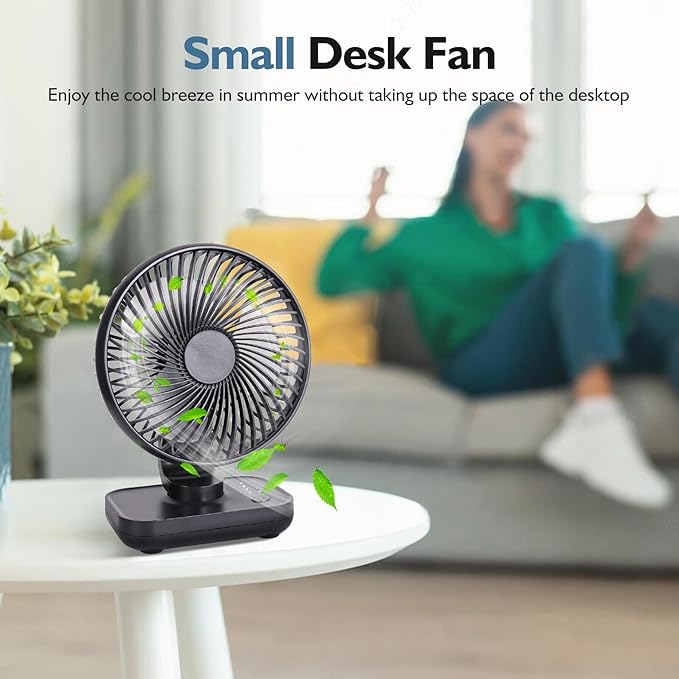 CONBOLA Small Desk Fan for Bedroom, 3600mAh Battery Powered Rechargeable Fan - Image 7