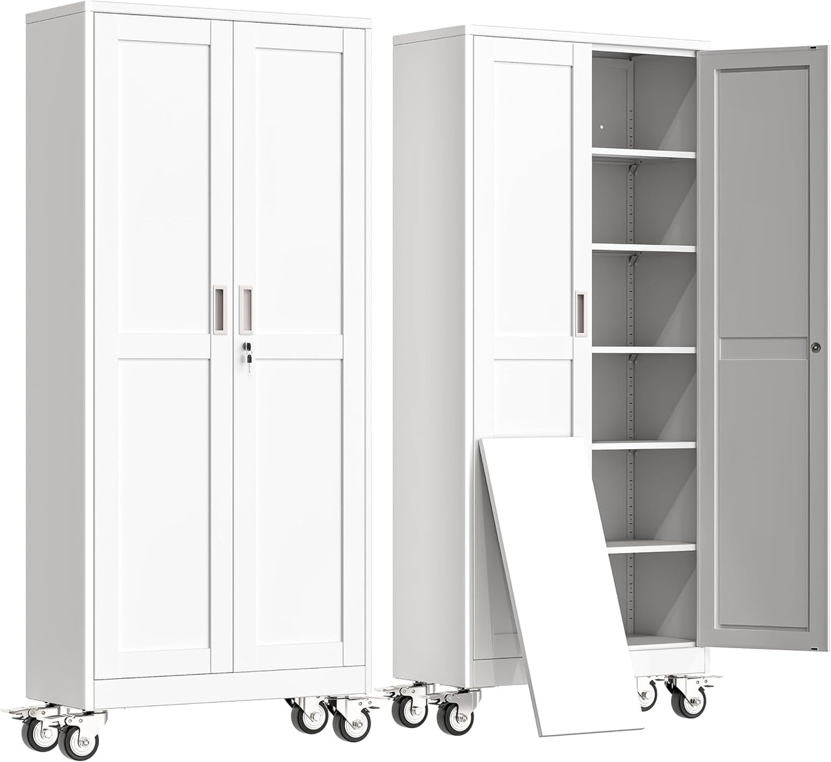 erosoei 75" h metal garage storage cabinet, rolling, main product view