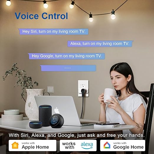 Smart in-Wall Outlet, Matter Smart Socket, 15A Smart Charger, Voice Control - Image 5
