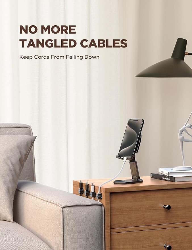 9 Pack Cable Management Cord Holder, JOYROOM Magnetic Cable Clips Adhesive Wire - Image 7