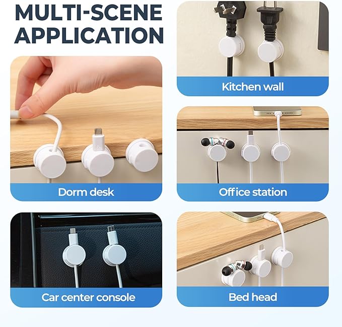 Cord Organizer Holder, Cable Management Cord Holder Organizer, Under Desk Cord - Image 7