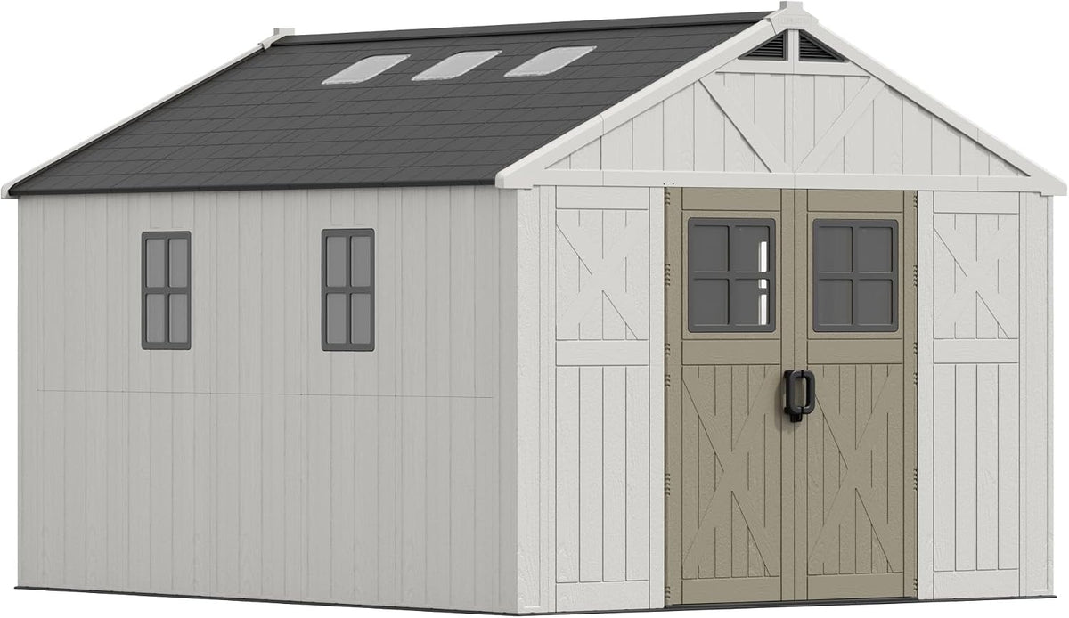 devoko 10x12 ft resin outdoor storage shed with, main product view