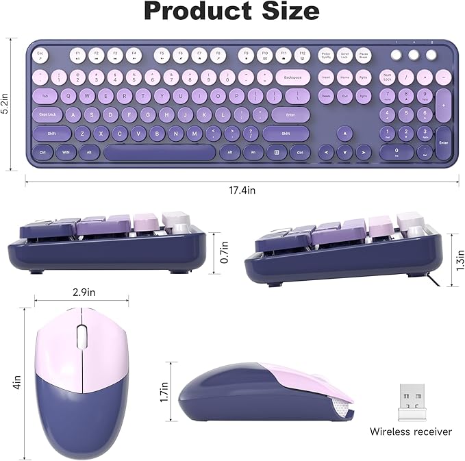 MOFII Wireless Keyboard and Mouse Combo, Full Size 2.4G Plug and Play - Image 7