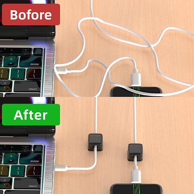 20 Pack Cord Organizer Holder, Strong Adhesive Desk Cable Management Magnetic - Image 9