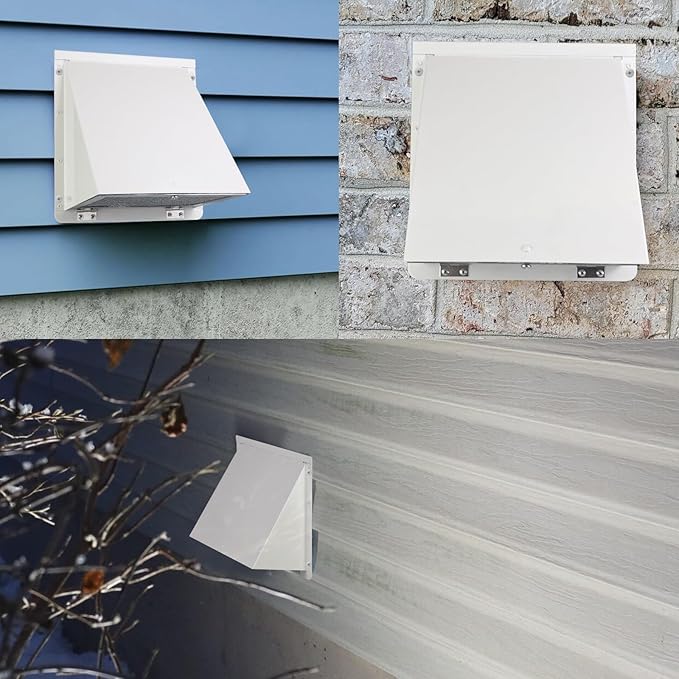 12 Inch Hooded Wall Vent with Screen and Damper, Outdoor Wall Exhaust Cover Cap - Image 8