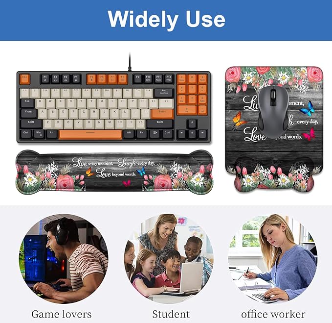 Keyboard Wrist Rest + Mouse Pad Wrist Support Set - Image 7