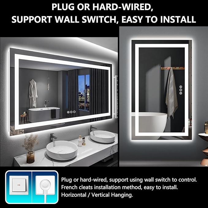 YEELAIT 60x36 Inch LED Bathroom Mirror - Image 7