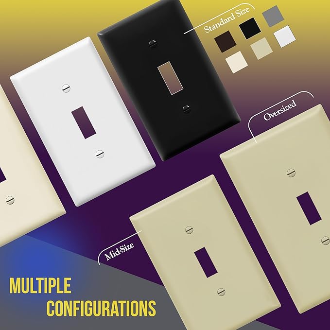 ENERLITES Toggle Light Switch Wall Plate, Size 1-Gang 4.50" x 2.76", - Image 7
