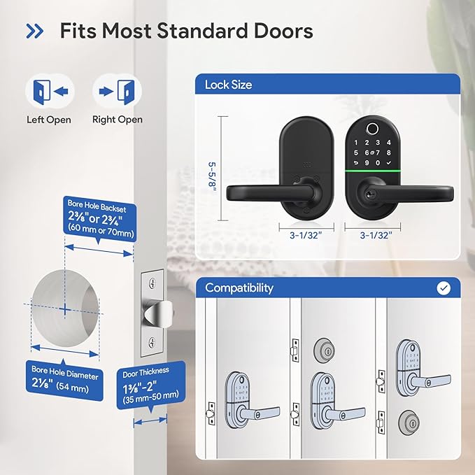 Smart Keypad Door Lock with Handle: NICE DIGI Keyless Entry Electronic Lock - Image 6
