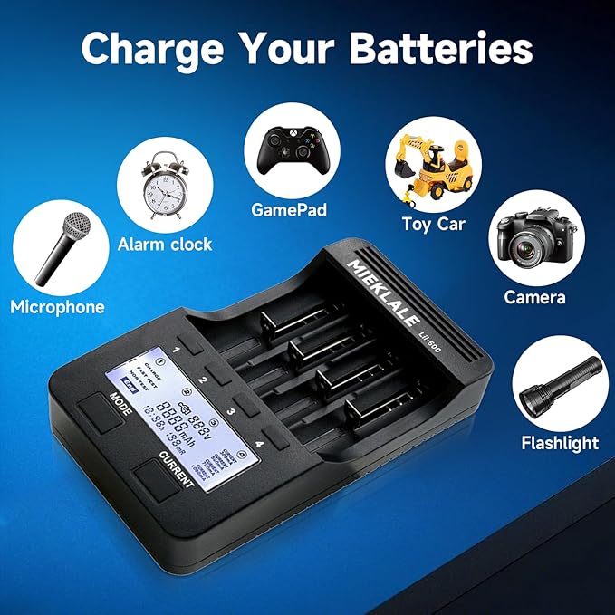 18650 Battery Charger, MIEKLALE 4 Bay Battery Charger - Image 9