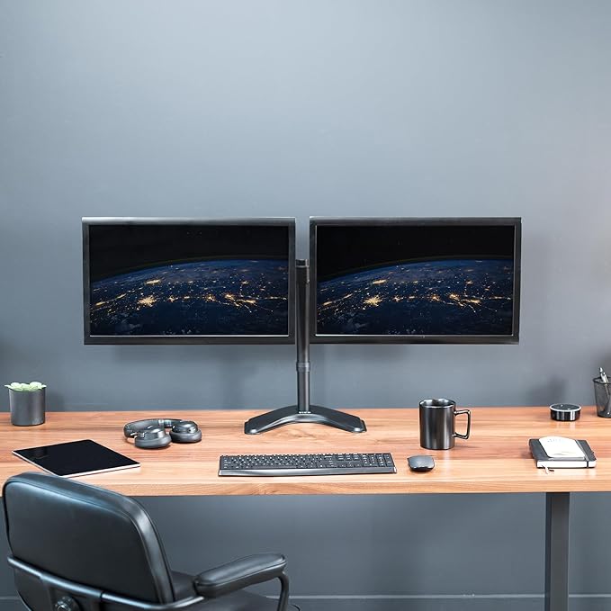 VIVO STAND-V002F Dual LED LCD Monitor Free-Standing Desk Stand - Image 9