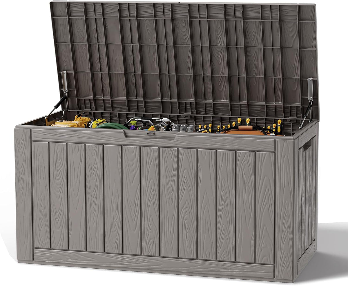 resin outdoor deck storage box waterproof (grey, 120, main product view