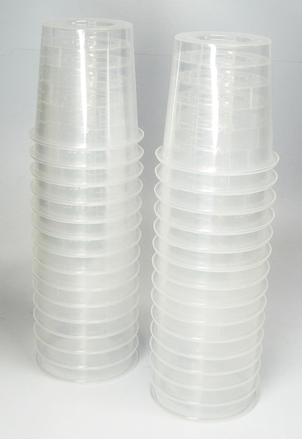 30 2 Ounce Graduated Clear Plastic Cups for Mixing Paint, Stain, Epoxy, Resin 60cc 2oz oz