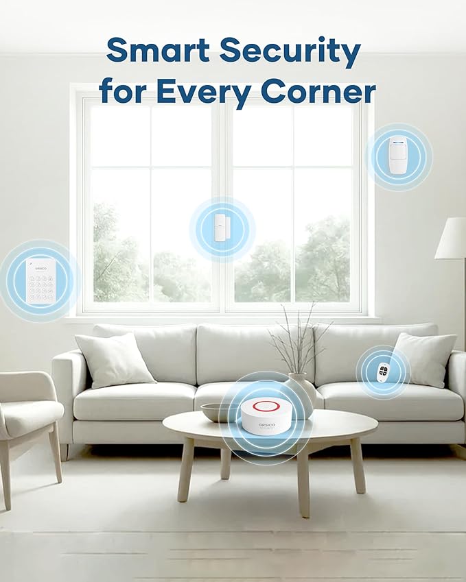 GRSICO Wireless Home Alarm System 15-Piece Kit, WiFi Alarm System - Image 9