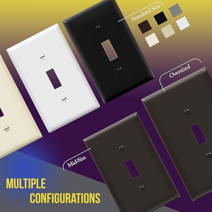 ENERLITES Toggle Light Switch Wall Plate, Gloss Finish, Size 1-Gang 4.50" x - Image 7
