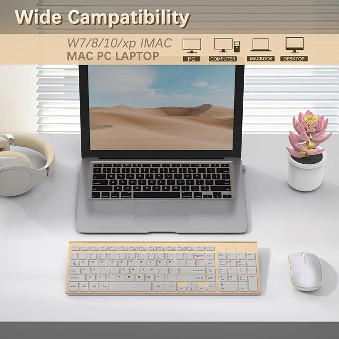 J JOYACCESS Wireless Keyboard and Mouse Combo, Ergonomic and Quiet Wireless - Image 7