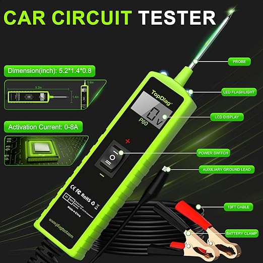 12 Volt Test Light Automotive, Power Circuit Probe Kit, 6V - 24V Car Fuse Tester - Image 8