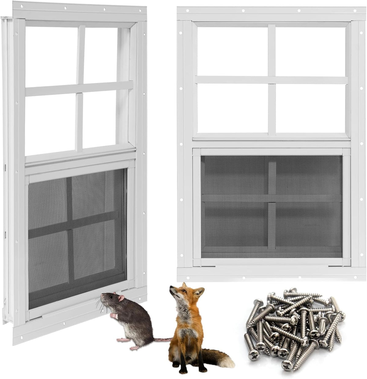 neatiease upgraded shed windows 2 pack, 20" x, main product view