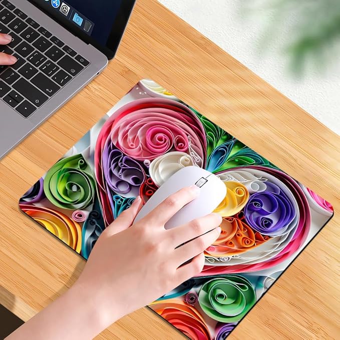 Love Flower Square Mouse pad, Waterproof, Anti Slip Rubber Base, Computer Mouse - Image 7