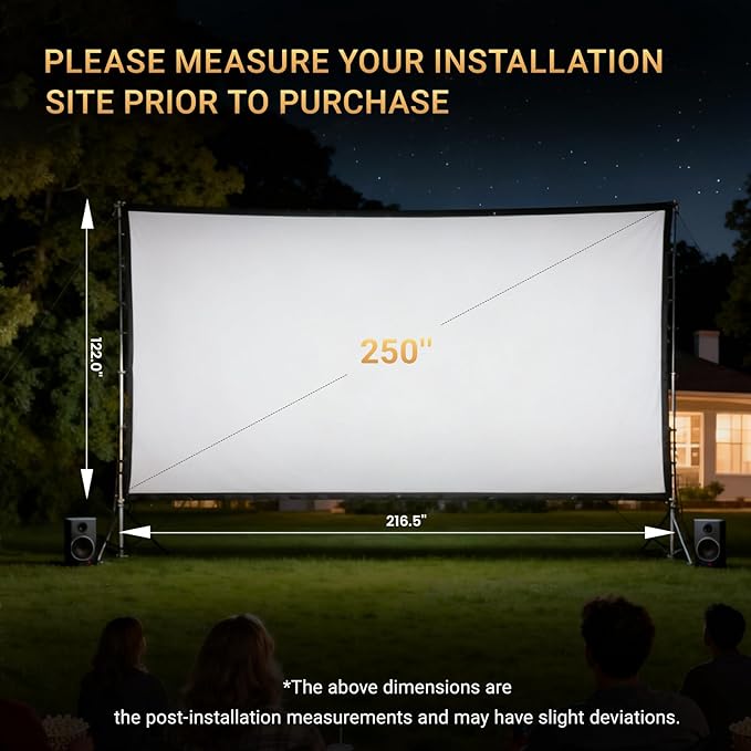 250 Inch Extra Large Projector Screen | Cinema-Grade Huge Movie Screen - Image 6