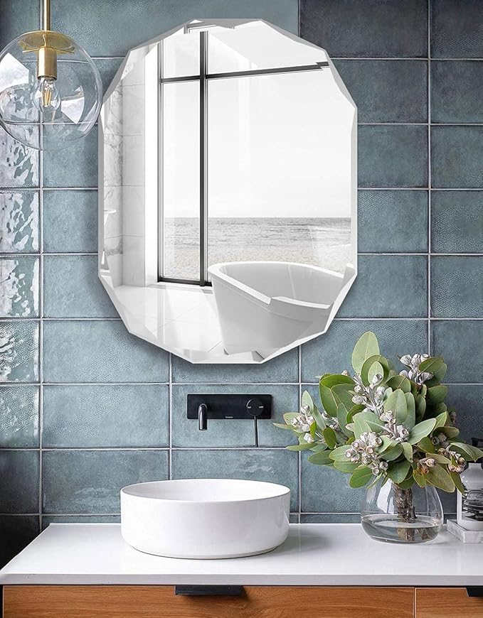 Bathroom Mirrors for Over Sink, Round Frameless Mirrors for Wall, 24x36 Inch - Image 7