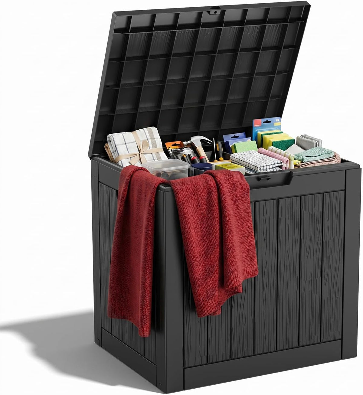 rojik 40 gallon resin deck box, lockable waterproof, main product view