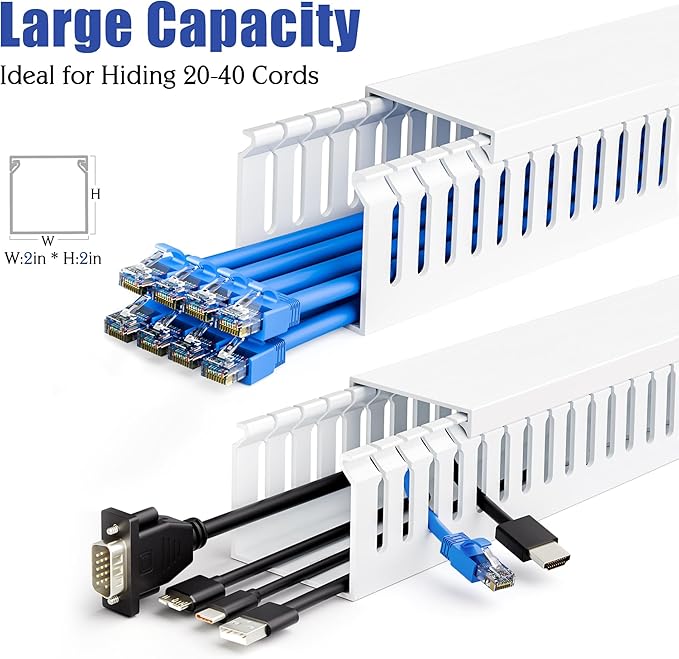 ZhiYo 2x2in Professional Server Rack Cable Management Raceway, 6.6ft Cable - Image 7