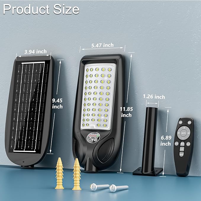 LAMPTEC Solar Street Lights Outdoor Waterproof, 30000LM Dusk to Dawn Solar - Image 9