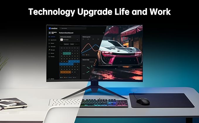 KTC 32 inch Curved Gaming Monitor, 180Hz 1ms MPRT, 2K 1440P 144Hz Monitor - Image 7
